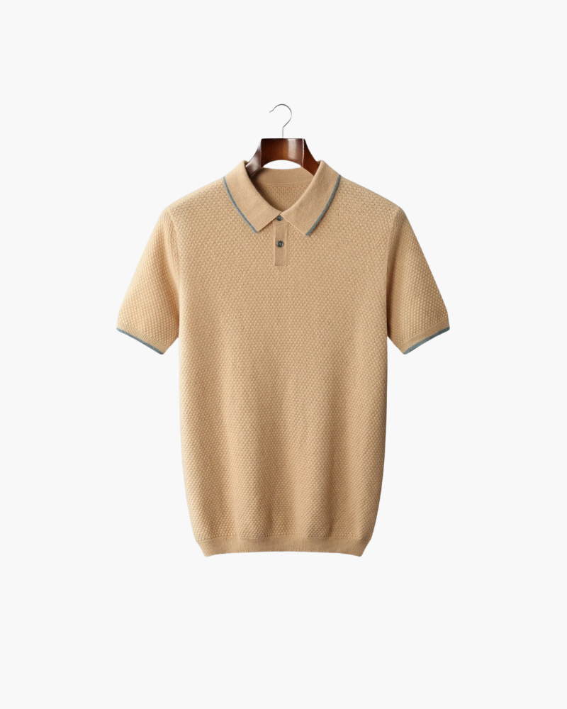 CASHMERE TWO-TONE CLASSIC POLO
